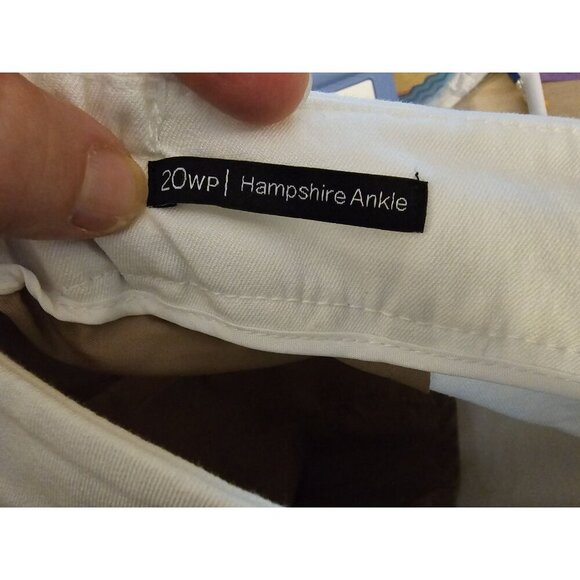 Talbots Hamphire Ankle Plus Size 20WP Stretch White Ankle Pants - Picture 5 of 10